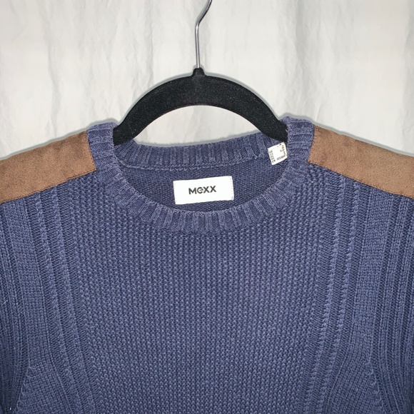 ☀️Mens Mexx light knit sweater with suede detail - Picture 2 of 6